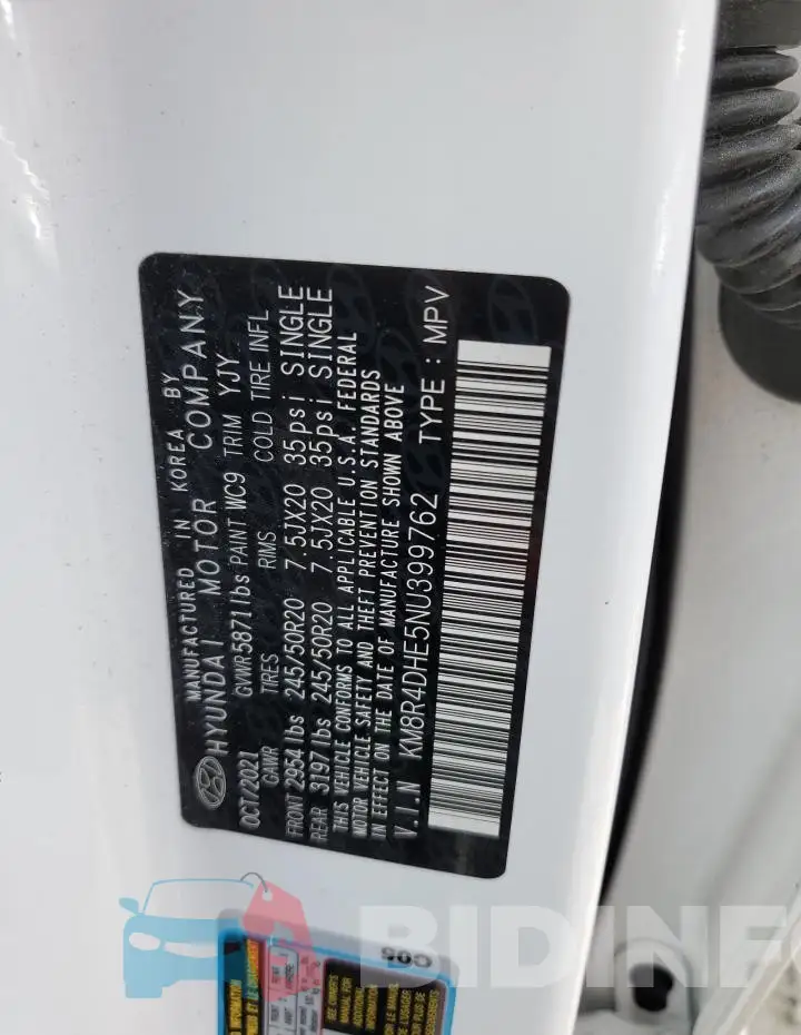 KM8R4DHE5NU399762 Photo# 13