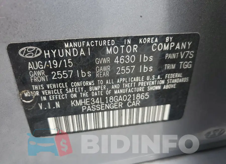KMHE34L18GA021865 Photo# 12