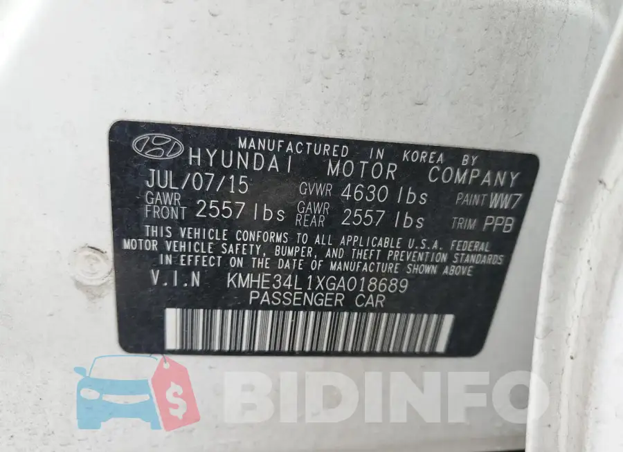 KMHE34L1XGA018689 Photo# 12