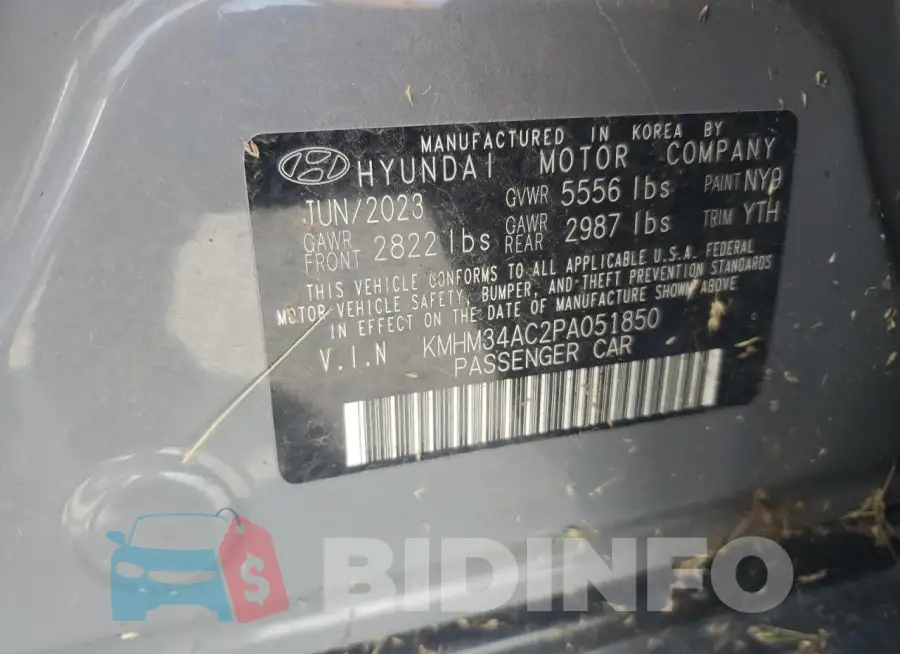 KMHM34AC2PA051850 Photo# 12
