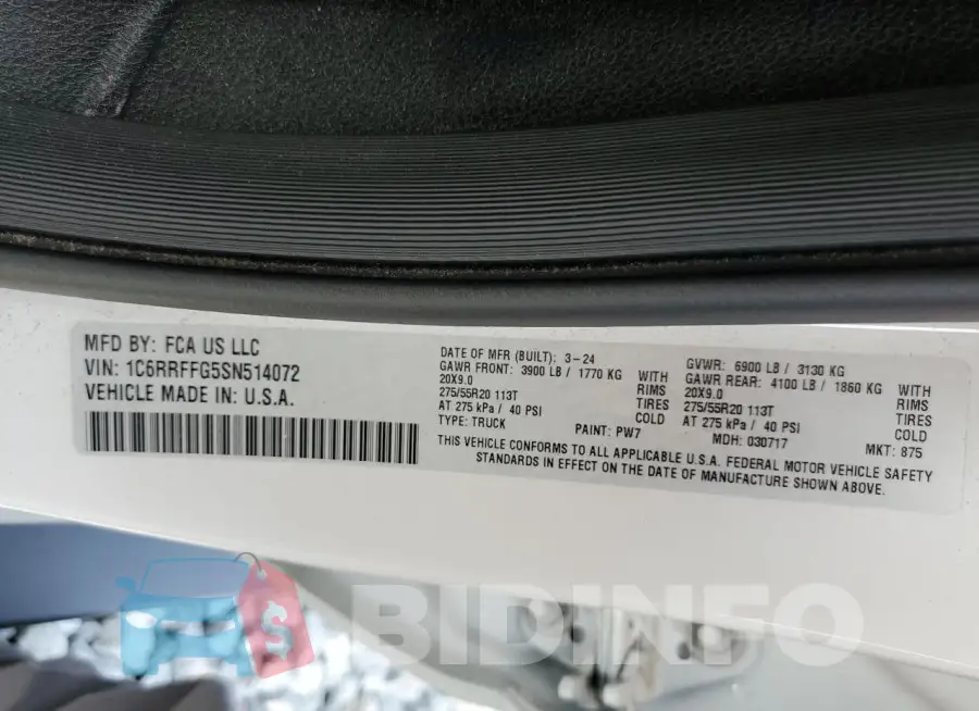 1C6RRFFG5SN514072 Photo# 13