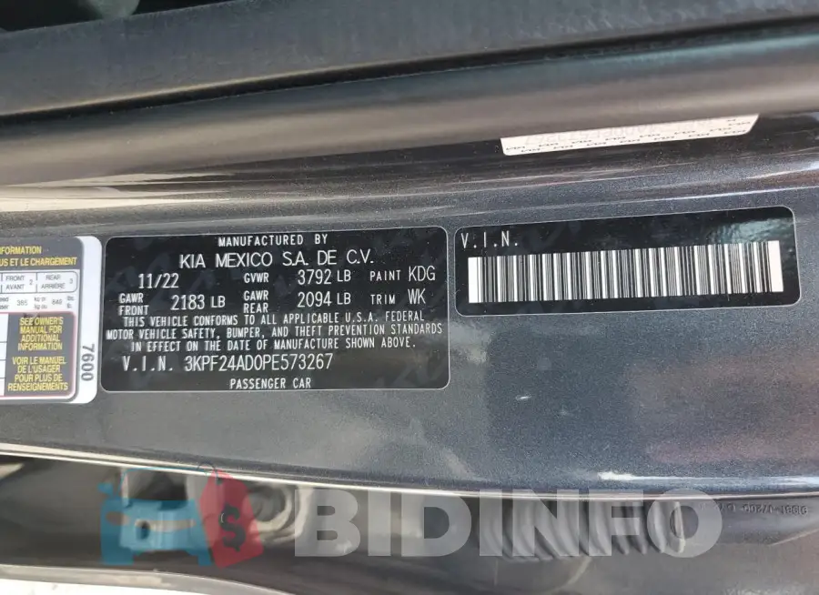 3KPF24AD0PE573267 Photo# 12