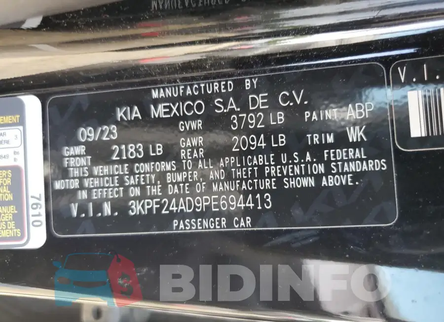 3KPF24AD9PE694413 Photo# 12