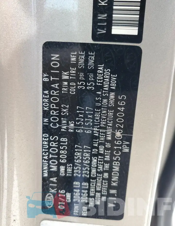 KNDMB5C16G6200465 Photo# 13