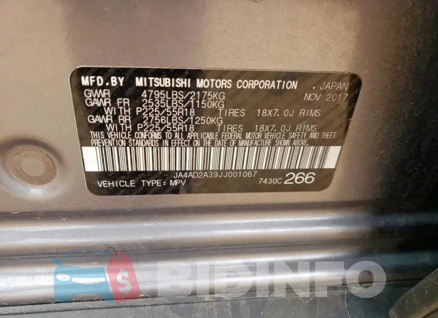 JA4AD2A39JJ001067 Photo# 13