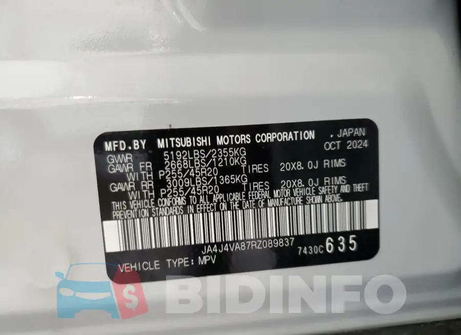 JA4J4VA87RZ089837 Photo# 13