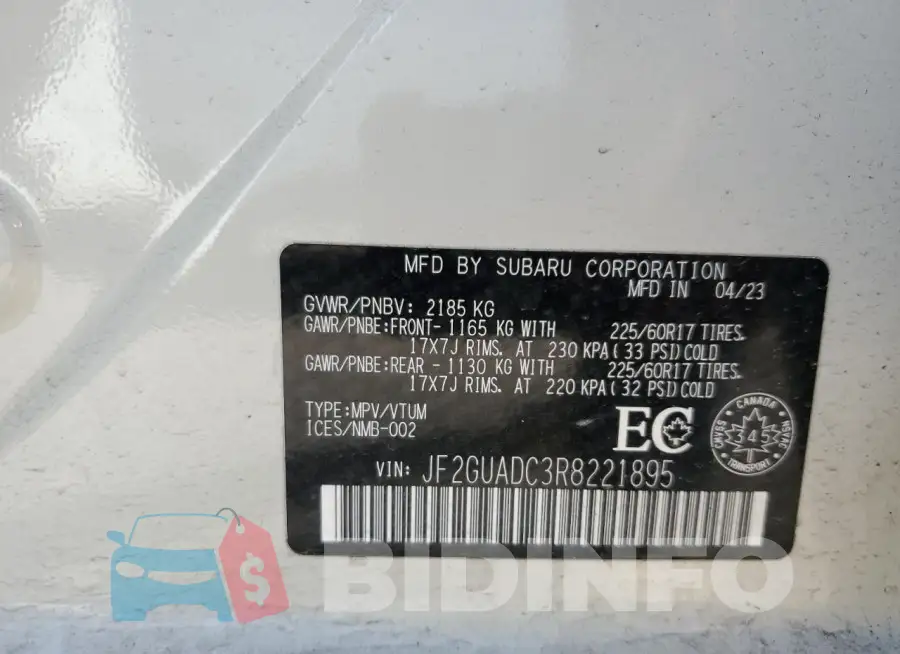 JF2GUADC3R8221895 Photo# 12