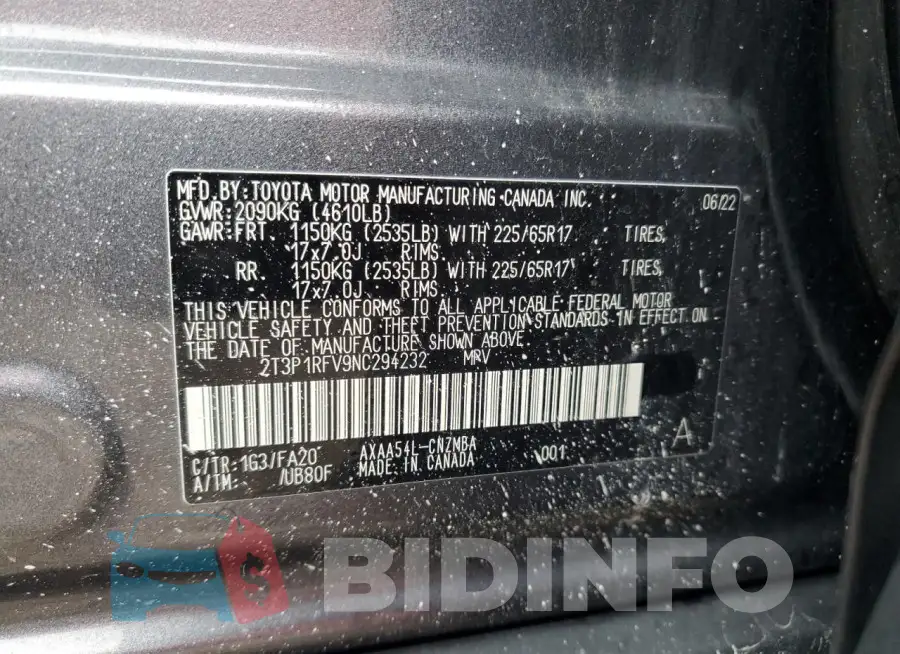 2T3P1RFV9NC294232 Photo# 13