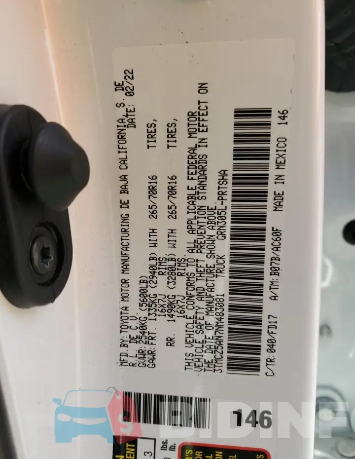 3TMCZ5AN7NM483081 Photo# 13