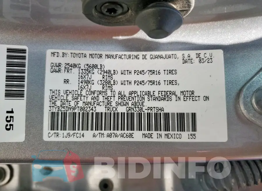 3TYBZ5DN9PT002343 Photo# 12