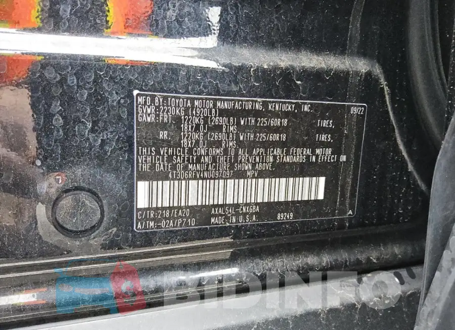 4T3D6RFV4NU097097 Photo# 14