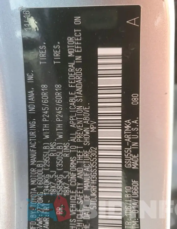 5TDJKRFH3GS355302 Photo# 14