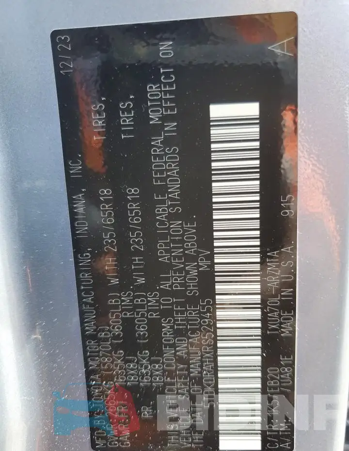5TDKDRAHXRS529455 Photo# 13