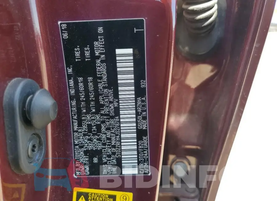 5TDZZRFH4JS278784 Photo# 14