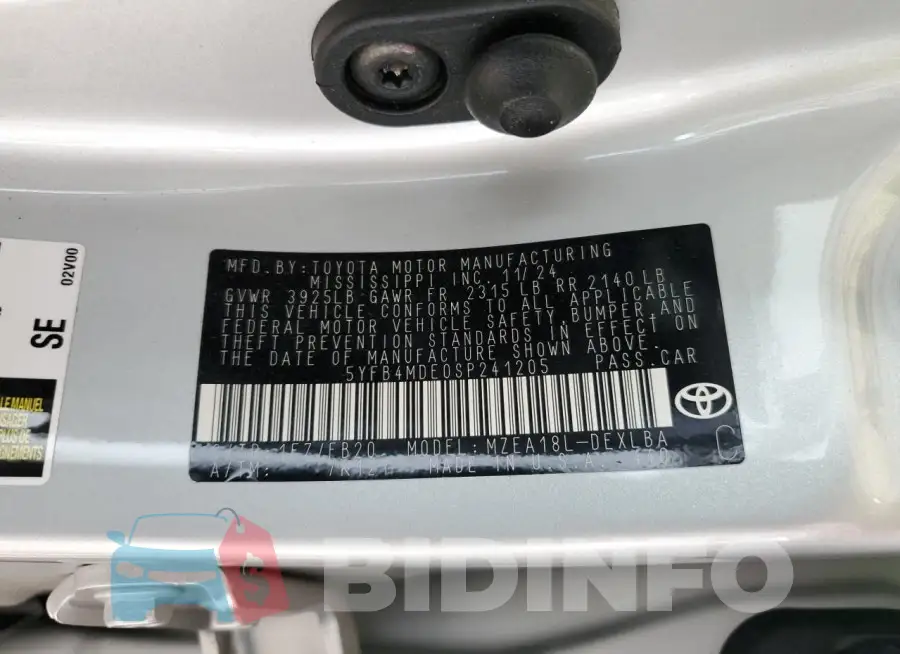 5YFB4MDE0SP241205 Photo# 12