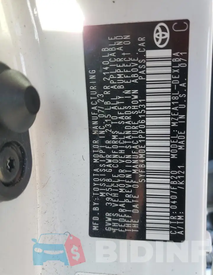 5YFB4MDE1PP061531 Photo# 12