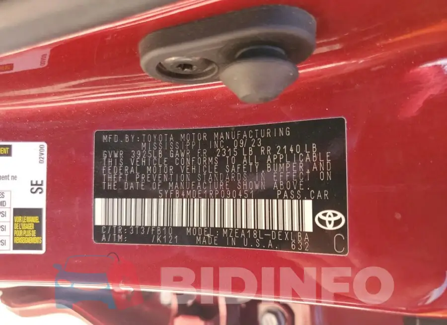 5YFB4MDE1RP090451 Photo# 12