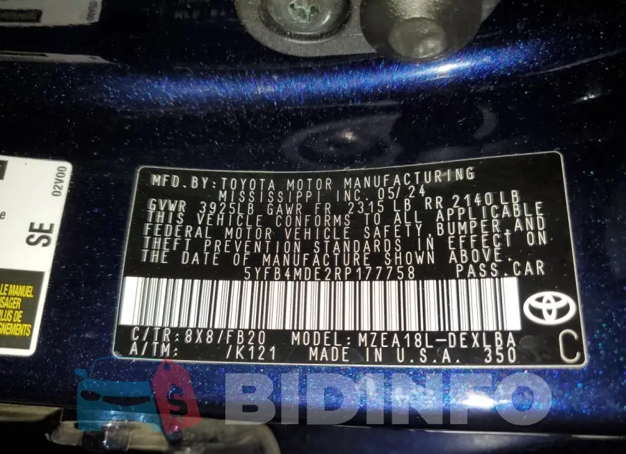 5YFB4MDE2RP177758 Photo# 12