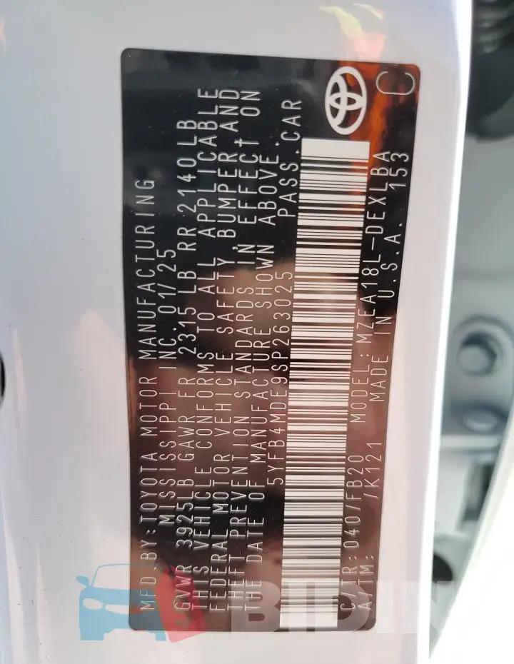 5YFB4MDE9SP263025 Photo# 13