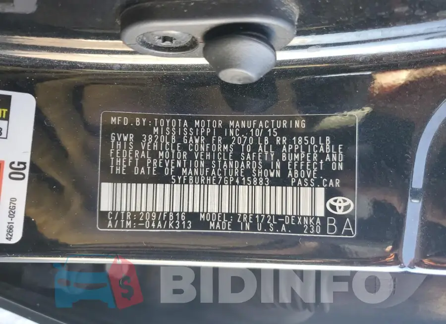 5YFBURHE7GP415883 Photo# 12