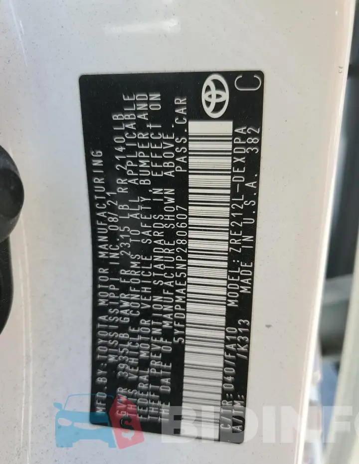 5YFDPMAE5NP280607 Photo# 12