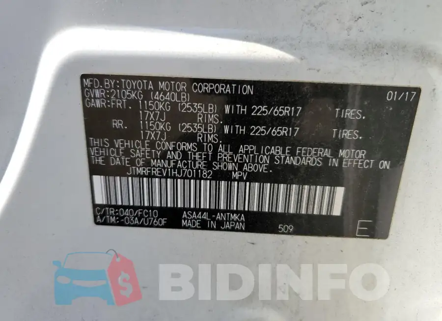 JTMRFREV1HJ701182 Photo# 13