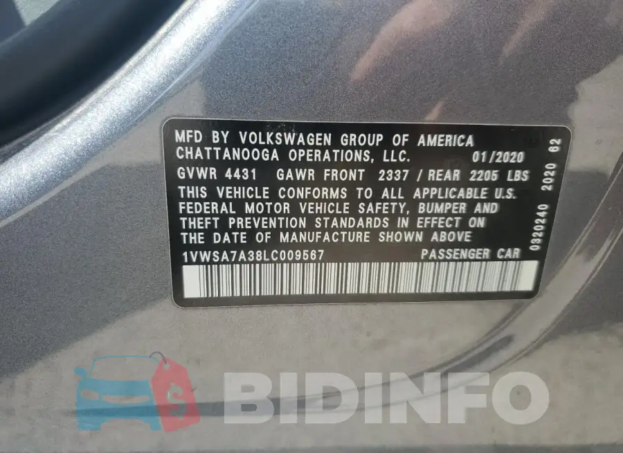 1VWSA7A38LC009567 Photo# 13