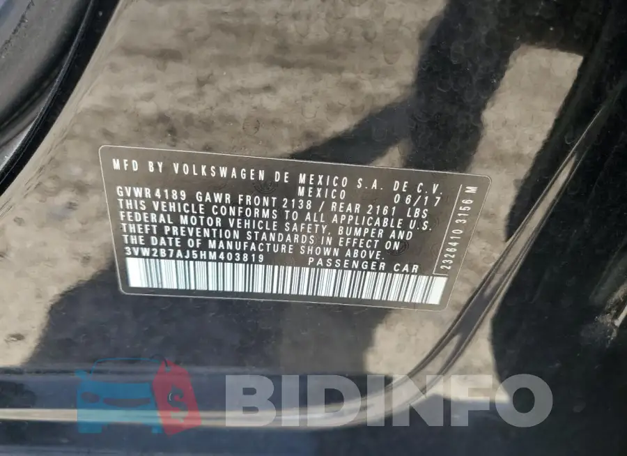 3VW2B7AJ5HM403819 Photo# 12