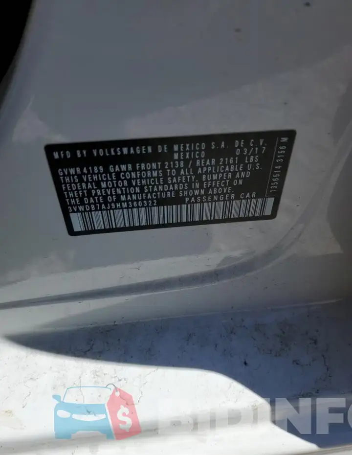 3VWDB7AJ9HM360322 Photo# 12