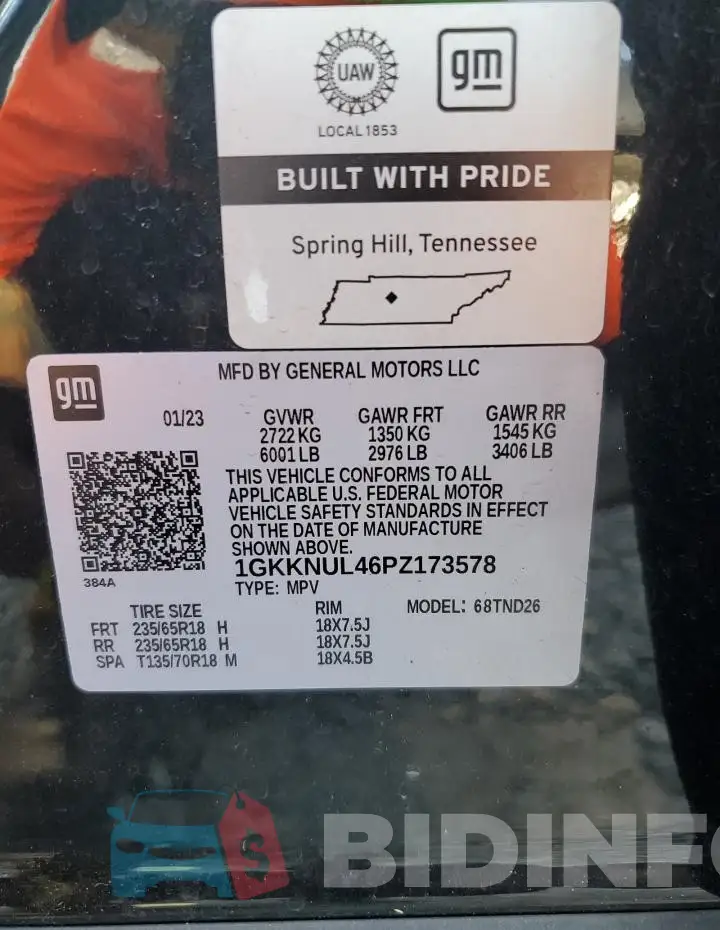 1GKKNUL46PZ173578 Photo# 13