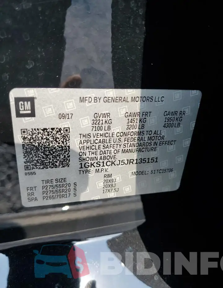1GKS1CKJ5JR135151 Photo# 13