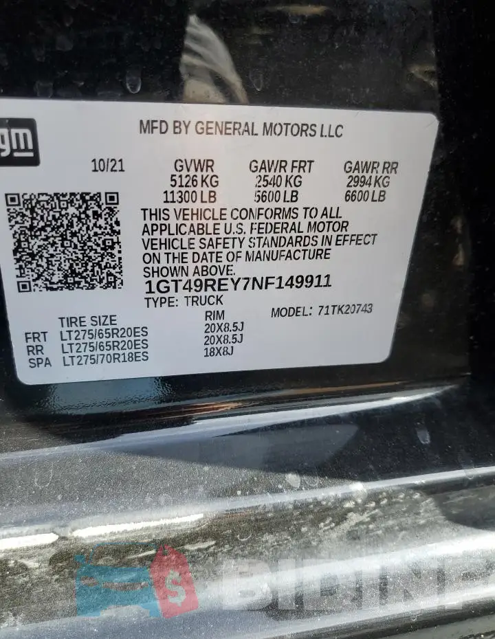 1GT49REY7NF149911 Photo# 12