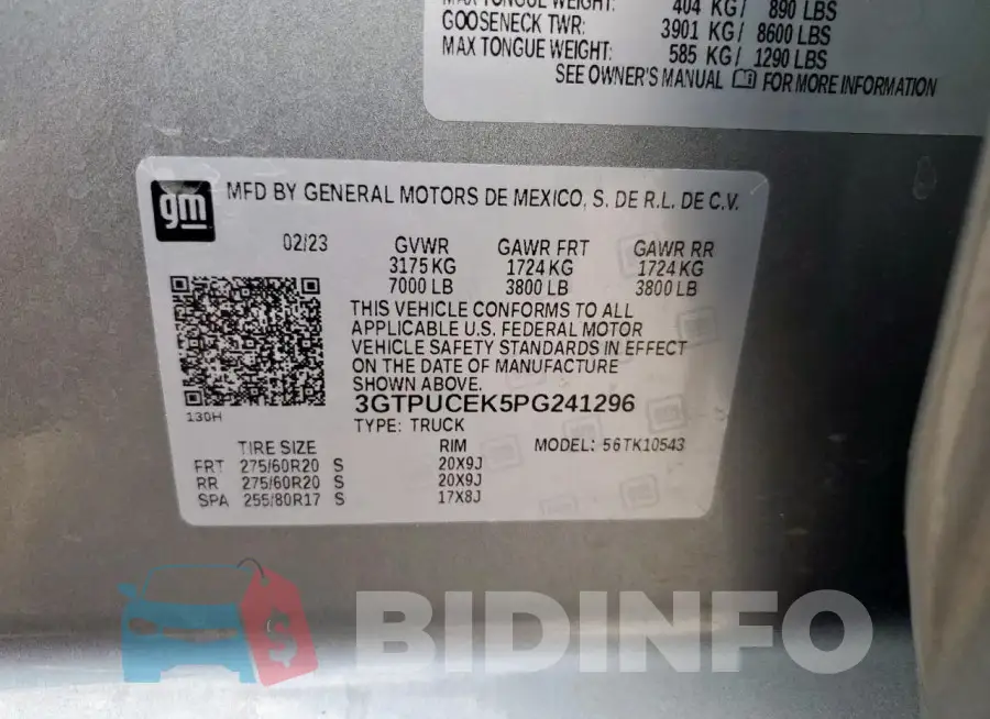 3GTPUCEK5PG241296 Photo# 12