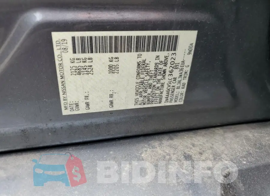1N4AA6CV5LC362023 Photo# 12