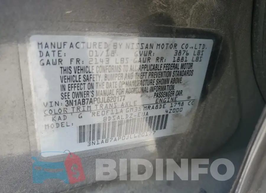 3N1AB7AP0JL620177 Photo# 12