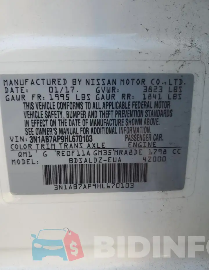 3N1AB7AP9HL670103 Photo# 12