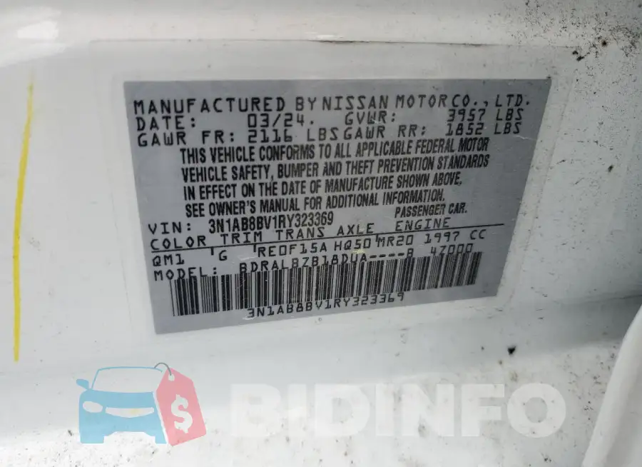 3N1AB8BV1RY323369 Photo# 12