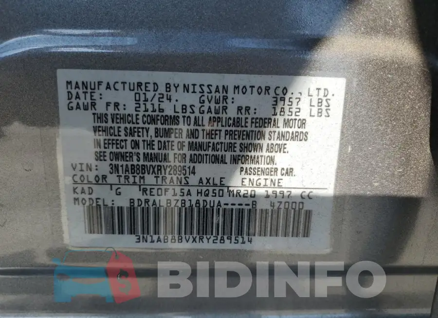 3N1AB8BVXRY289514 Photo# 12