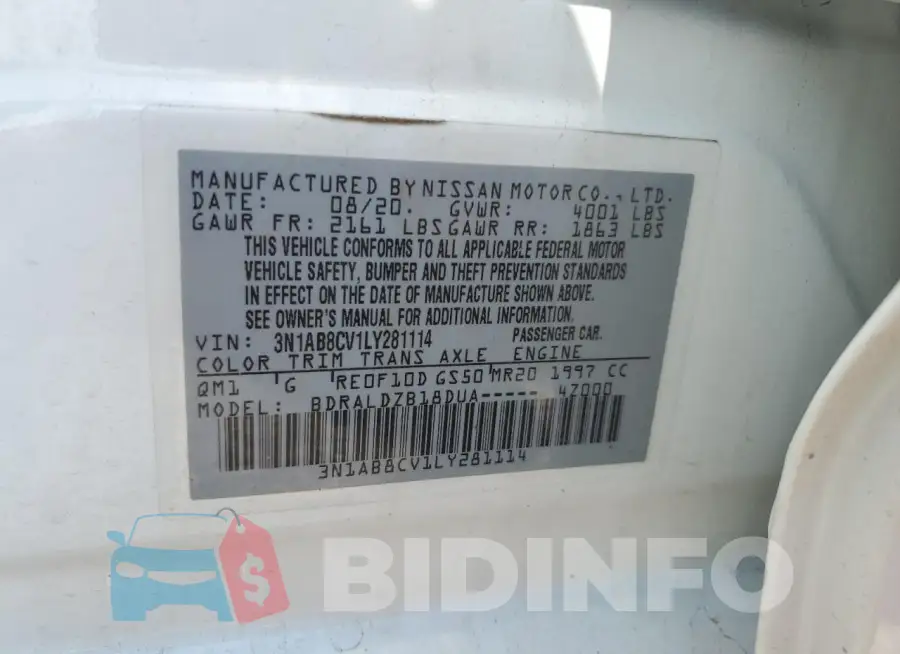 3N1AB8CV1LY281114 Photo# 12
