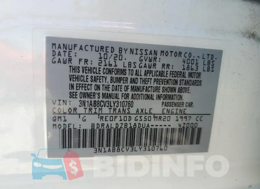 3N1AB8CV3LY310760 Photo# 12