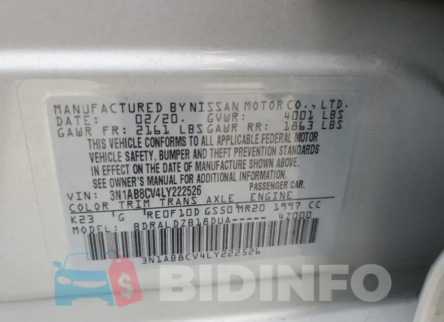 3N1AB8CV4LY222526 Photo# 12