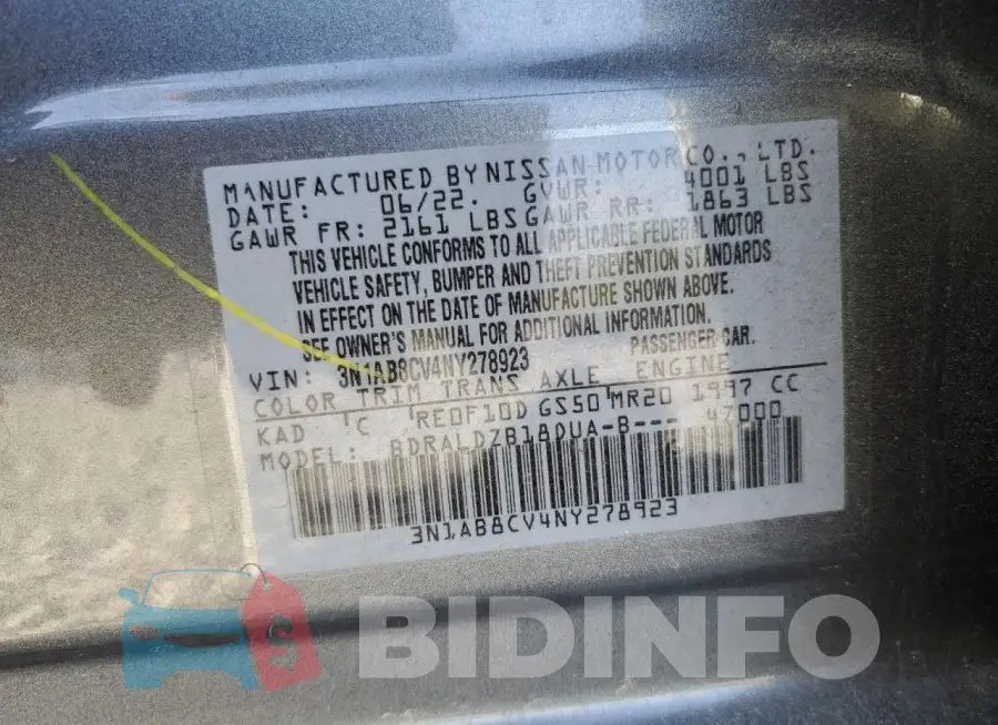 3N1AB8CV4NY278923 Photo# 12