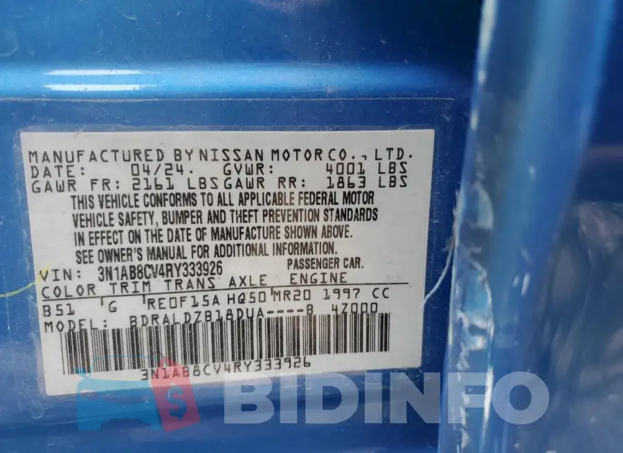 3N1AB8CV4RY333926 Photo# 12