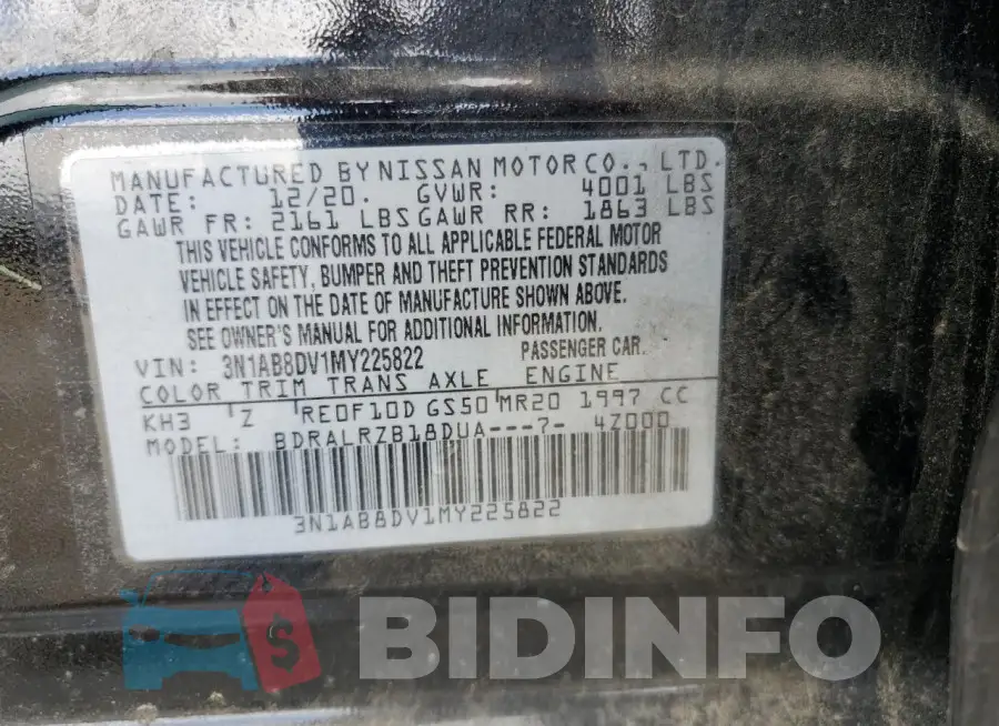 3N1AB8DV1MY225822 Photo# 12