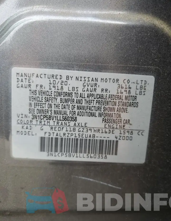 3N1CP5BV1LL560358 Photo# 13