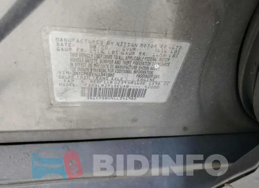 3N1CP5BV4LL541982 Photo# 12