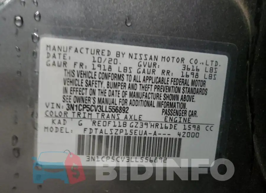 3N1CP5CV3LL556892 Photo# 13