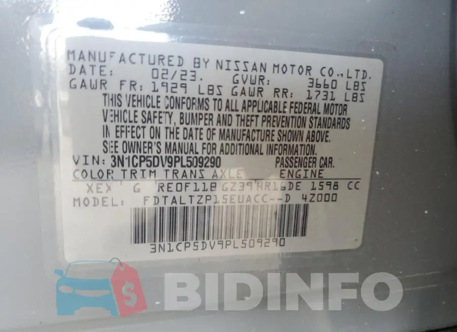 3N1CP5DV9PL509290 Photo# 12