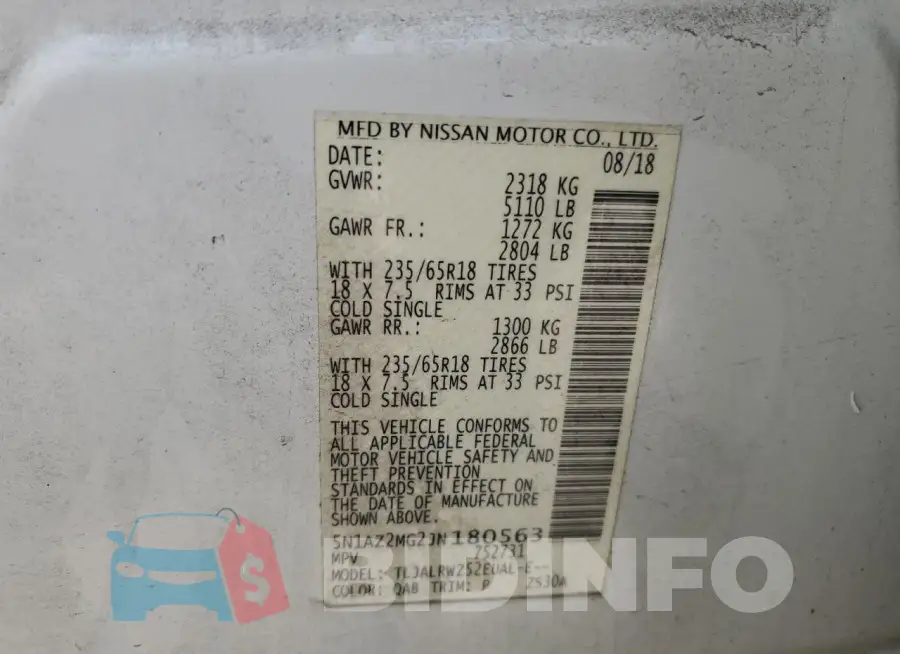 5N1AZ2MG2JN180563 Photo# 14