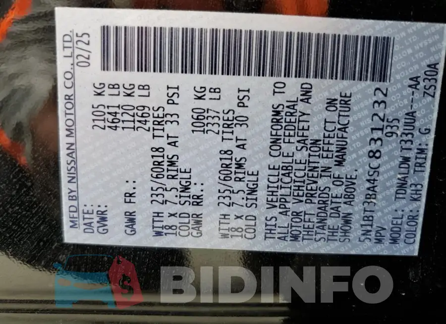 5N1BT3BA4SC831232 Photo# 14